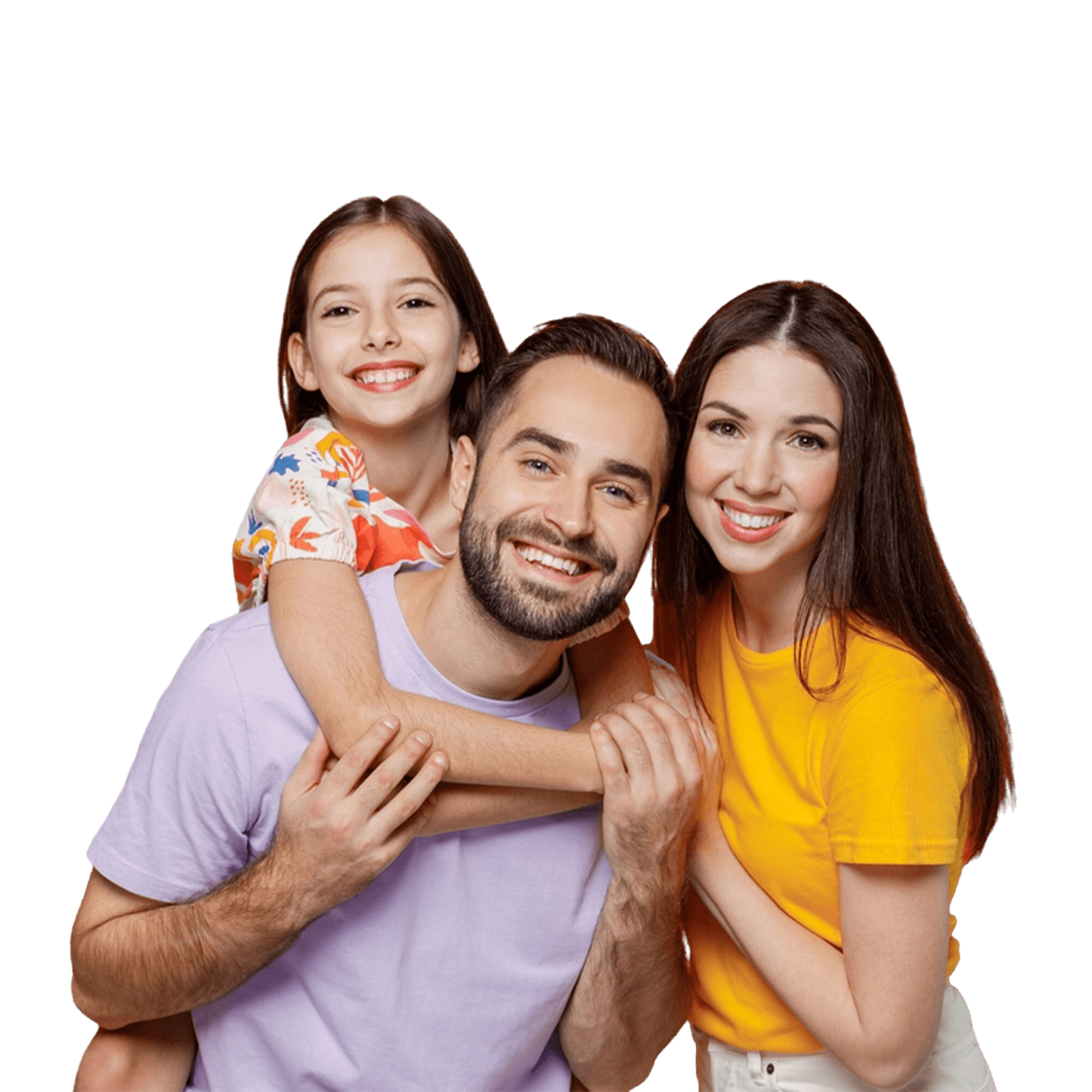 Familia feliz usando telemedicina